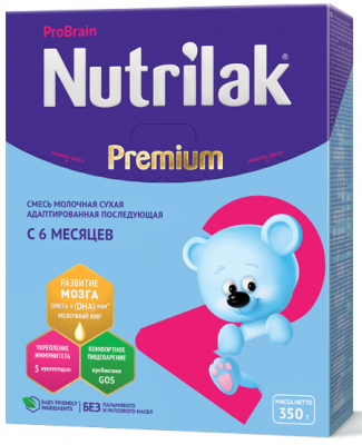 Купить нутрилак премиум 2 (nutrilak premium 2) молочная смесь с 6 месяцев, 350г в Заволжье