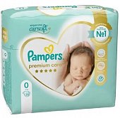 Купить pampers premium care (памперс) подгузники 0 для новорожденных 1-3кг, 22шт в Заволжье