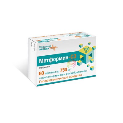 Купить метформин-сз, таблетки с пролонгированным высвобождением 750мг, 60 шт в Заволжье