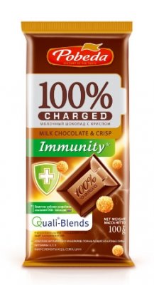 Купить charged immunity (чаржед), шоколад молочный с крипсом, 100г в Заволжье