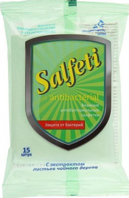 Купить salfeti (салфети) салфетки влажные антибактериальные чайное дерево 15шт в Заволжье