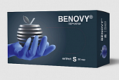 Купить перчатки benovy нитриловые нестерильные неопудренные текстурированные на пальцах размер s 50 пар, сиренево-голубые в Заволжье
