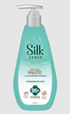 Купить silk sense (силк сенс) мыло нежное для интимной гигиены с экстрактом алоэ и календулы, 190 мл в Заволжье