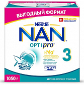 Купить nan 3 optipro (нан) смесь сухая для детей с 12 месяцев, 1050г в Заволжье