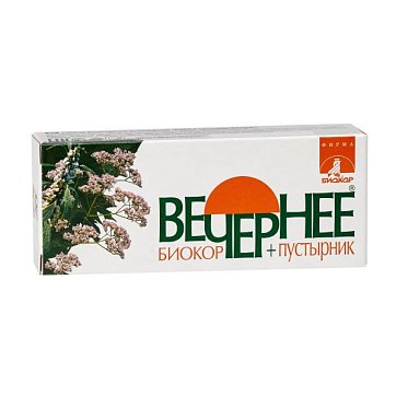 Вечернее+Пустырник Биокор, драже 60шт БАД