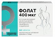 Купить фолат 400 мкг грин сайд (green side), таблетки массой 230 мг, 60 шт бад в Заволжье