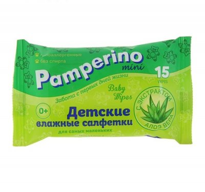 Купить pamperino (памперино) салфетки влажные детские, 15 шт в Заволжье