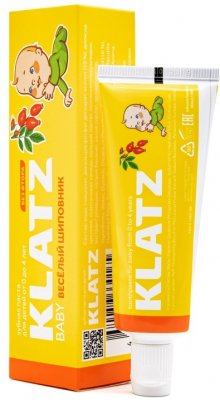 Купить klatz (клатц) зубная паста для детей 0-4лет веселый шиповник без фтора, 40мл в Заволжье