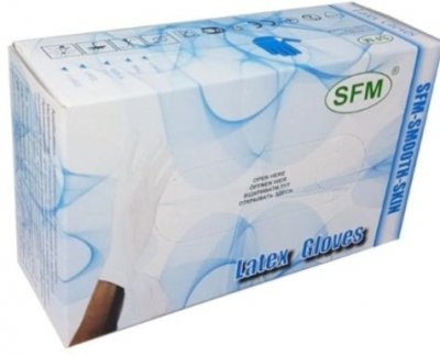 Купить перчатки смотровые sfm латексные нестерильные опудренные m n50 пар/натуральный в Заволжье