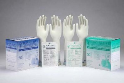 Купить перчатки top gloves нестерильные латексные опудренные размер м, 50 пар в Заволжье