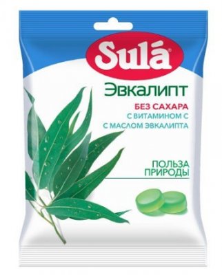 Купить зула (sula) леденцы для диабетиков эвкалипт, 60г в Заволжье