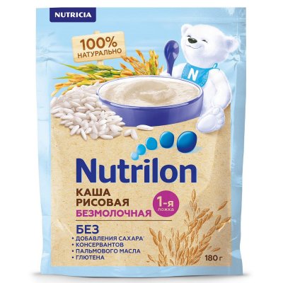 Купить nutrilon (нутрилон) каша безмолочная рисовая с 4 месяцев, 180г в Заволжье