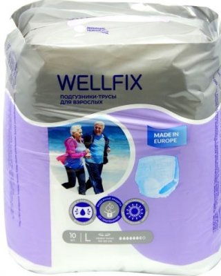 Купить подгузники-трусы для взрослых веллфикс (wellfix) размер l 10 шт в Заволжье