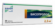 Купить бисопролол, таблетки, покрытые пленочной оболочкой 2,5мг, 30 шт в Заволжье
