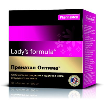 Купить lady's formula (леди-с формула) пренатал оптима для беременных, таблетки 30 шт бад в Заволжье