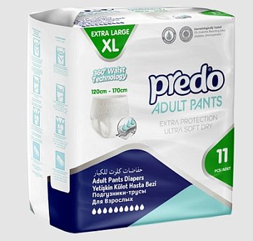 Predo (Предо) Adult подгузники-трусы для взрослых размер ХL, 11 шт