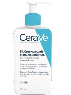 Купить cerave (цераве) sa гель для сухой, огрубевшей и неровной кожи смягчающий очищающий, 236мл в Заволжье