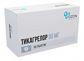 Купить тикагрелор, таблетки покрытые пленочной оболочкой 90 мг, 56 шт в Заволжье