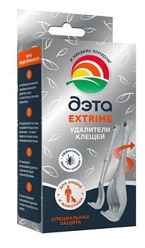 Дэта Extrime удалитель клещей для людей и животных набор, 2шт