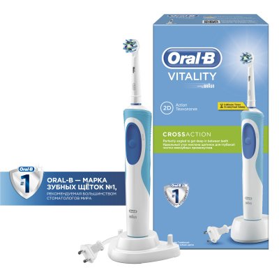 Купить орал-би (oral-b) электрическая зубная щетка, vitality d12.513 crossaction precision clean в Заволжье
