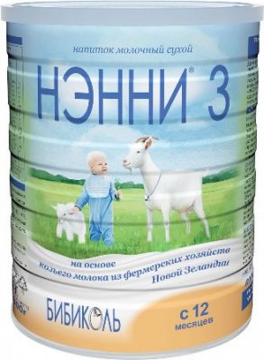Купить нэнни 3 смесь на основе натурального козьего молока с пребиотиками с 12 месяцев, 800г в Заволжье
