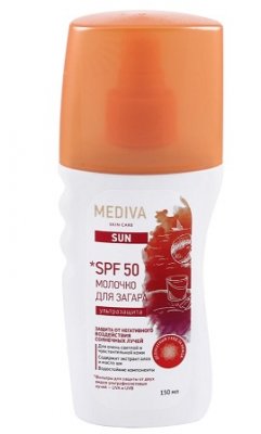 Купить mediva (медива) sun молочко для загара, 150мл spf50 в Заволжье