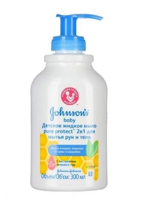 Купить джонсон беби pure protect мыло жид а/бакт2 в1 д/рук/тела, 300мл в Заволжье