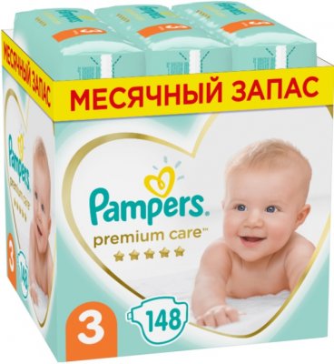 Купить pampers premium care (памперс) подгузники 3 миди 6-10кг, 148шт в Заволжье