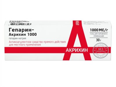 Купить гепарин-акрихин, гель для наружного применения 1000ме/г, 30г в Заволжье