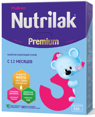 Купить нутрилак премиум 3 (nutrilak premium 3) молочная смесь с 12 месяцев, 350г в Заволжье
