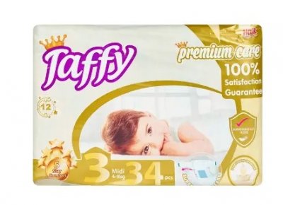 Купить taffy premium (таффи) подгузники для детей, размер 3 (4-9 кг) 34шт в Заволжье