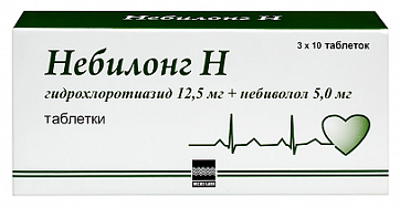 Небилонг Н, таблетки 12,5мг+5мг, 30 шт