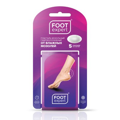 Купить foot expert (фут эксперт) пластырь гидроколлоидный 4,4х6,9см, 5 шт в Заволжье