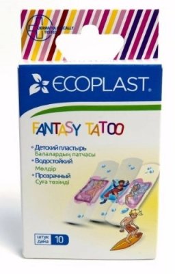 Купить ecoplast fantasy tatoo набор медицинских пластырей, 10 шт в Заволжье