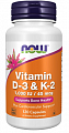 Купить now foods (нау фудс) витамин д3 1000 ме и к2 45мкг, капсулы 120шт бад в Заволжье