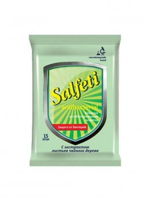 Купить salfeti (салфети) салфетки влажные антибактериальные очищающие 15шт в Заволжье