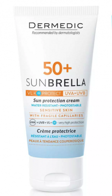 Купить dermedic sunbrella (дермедик) солнцезащитный крем для чувствительной кожи, 50мл spf50+ в Заволжье