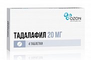 Купить тадалафил, таблетки, покрытые пленочной оболочкой 20мг, 4 шт в Заволжье