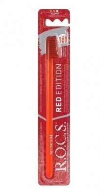 Купить рокс (r.o.c.s.) зубная щетка классическая средняя red editon (красная), 1 шт. в Заволжье
