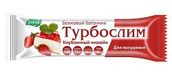 Купить турбослим, батончик белковый для контроля веса клубничный чизкейк, 50г бад в Заволжье