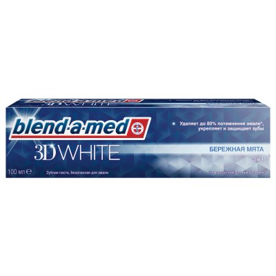 Купить blend-a-med (бленд-а-мед) зубная паста 3д вайт бережная мята, 100г в Заволжье