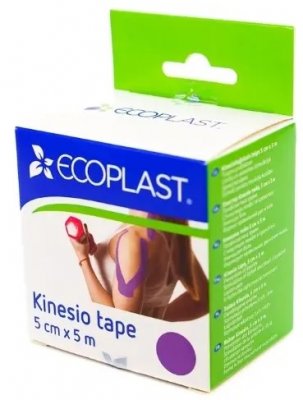 Купить ecoplast лента фиксирующая кензио тейп 5см х 5м фиолетовый в Заволжье