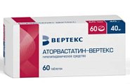 Купить аторвастатин-вертекс, таблетки покрытые пленочной оболочкой 40мг, 60 шт в Заволжье