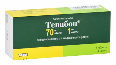 Купить тевабон, набор (тбл 70мг №1+капс 1мкг №7) №4 в Заволжье
