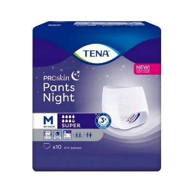 Купить tena proskin pants night super (тена) подгузники-трусы размер m, 10 шт в Заволжье