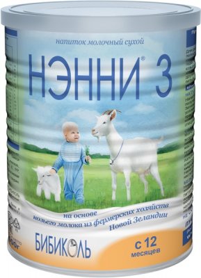 Купить нэнни 3 смесь на основе натурального козьего молока с пребиотиками с 12 месяцев, 400г в Заволжье