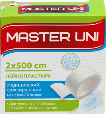 Купить пластырь master uni (мастер-юни) медицинский фиксирующий нетканная основа 2см х5м в Заволжье
