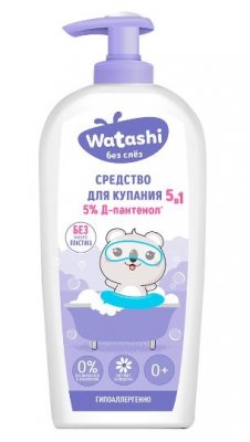 Купить watashi (ваташи) средство для купания 5 в 1 детское 0+, 250 мл в Заволжье