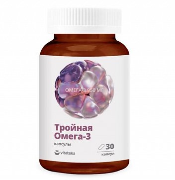 Омега-3 тройная 950мг Витатека, капсулы 1700мг банка 30шт БАД