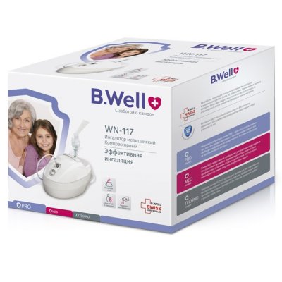 Купить b.well (би велл) ингалятор компрессорный wn-117 компактный в Заволжье